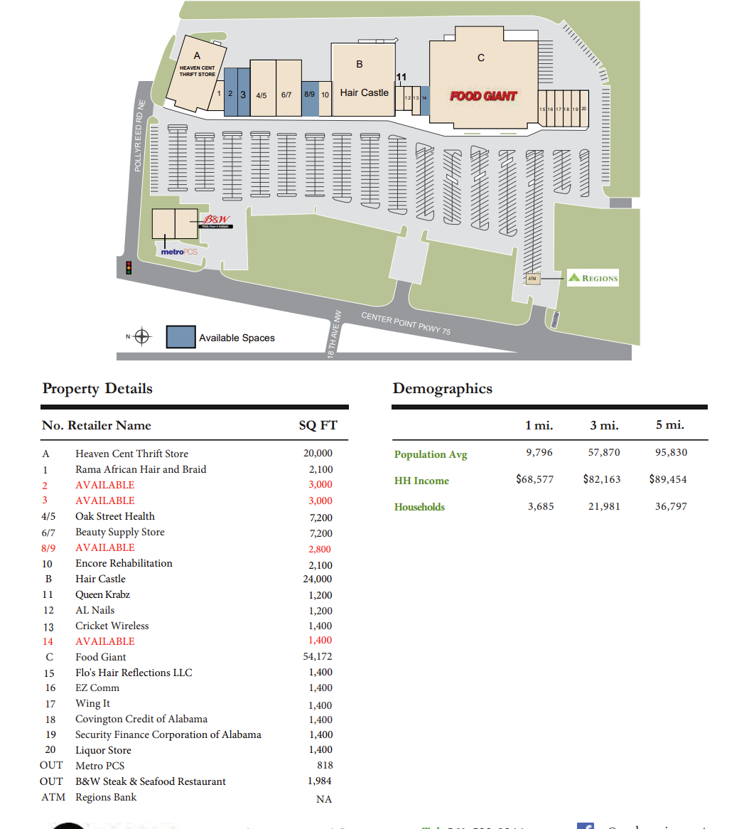 1671-1691 Center Point Pky, Birmingham, AL for lease Site Plan- Image 1 of 1