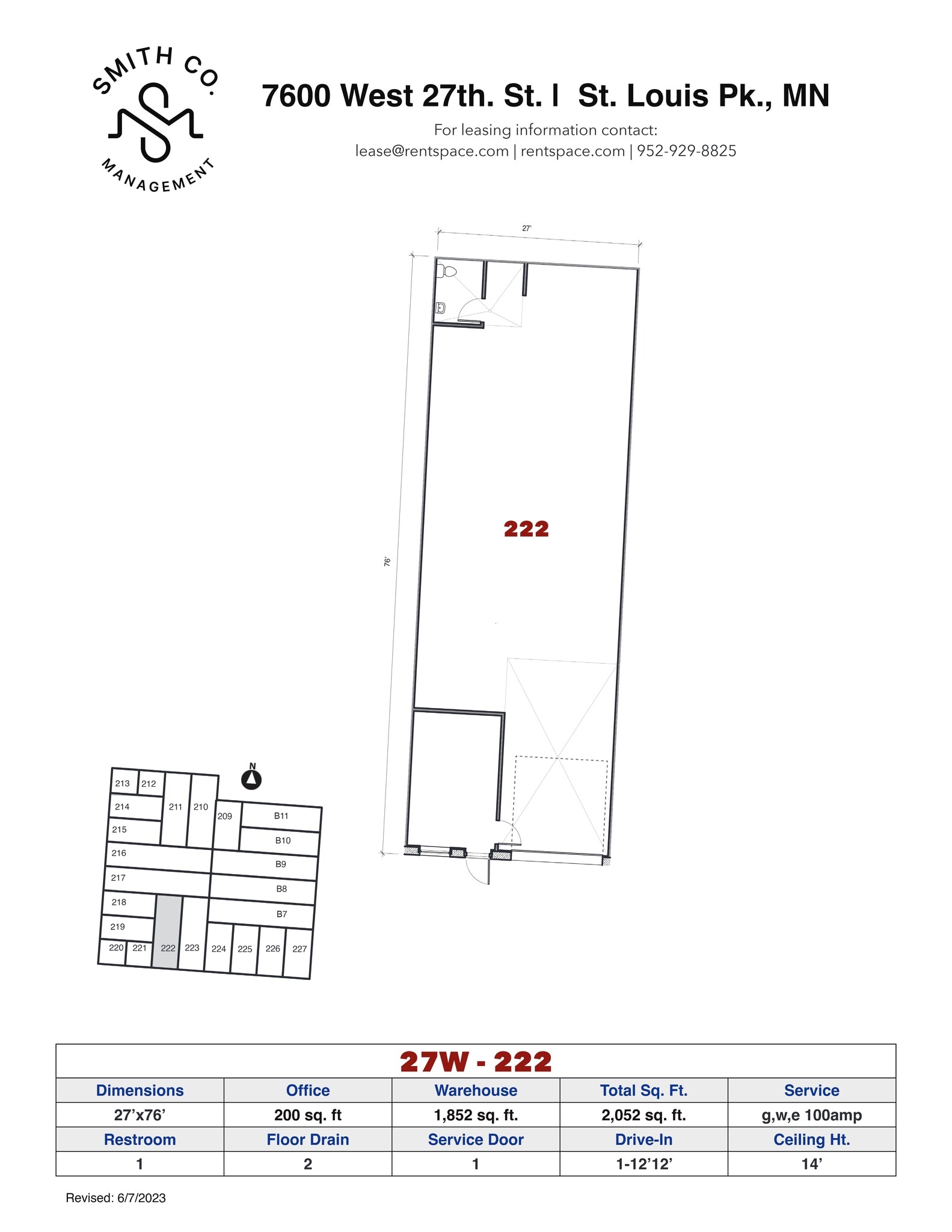 7600 W 27th St, Saint Louis Park, MN for lease Site Plan- Image 1 of 1