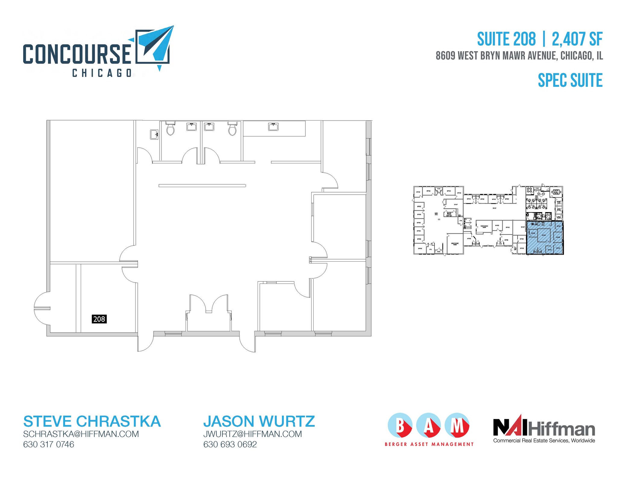 8601 W Bryn Mawr Ave, Chicago, IL for lease Floor Plan- Image 1 of 1