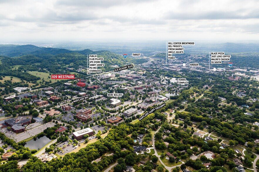 109 Westpark Dr, Brentwood, TN for lease - Aerial - Image 2 of 9