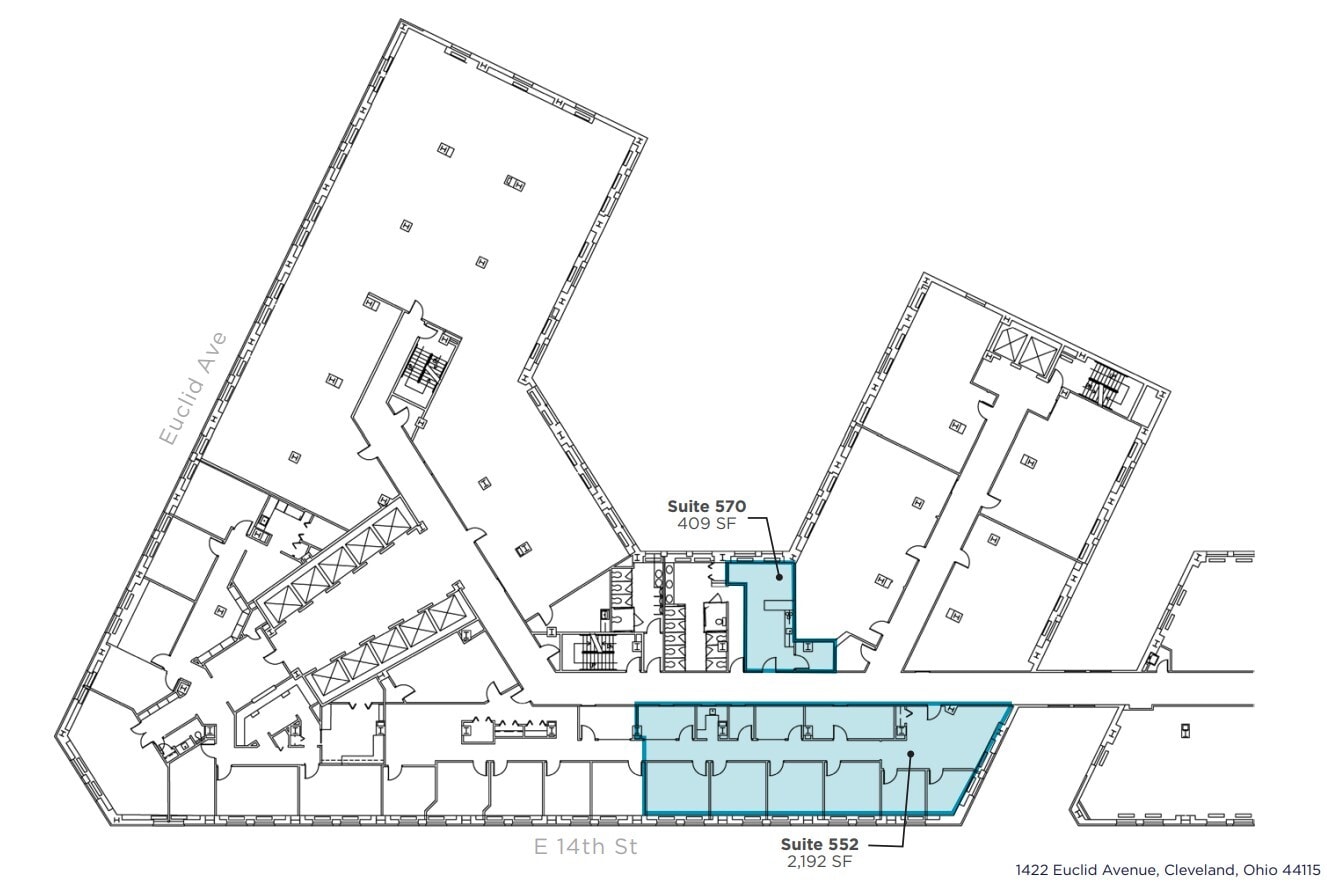 1400-1422 Euclid Ave, Cleveland, OH for lease Floor Plan- Image 1 of 1