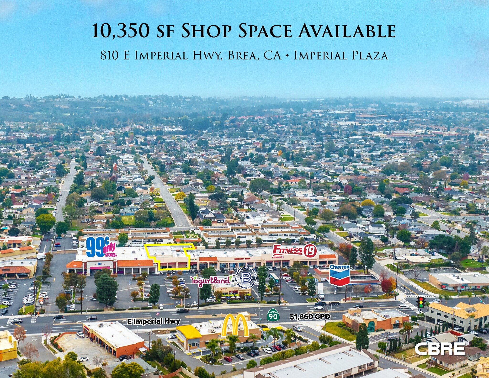 702-810 E Imperial Hwy, Brea, CA for lease Aerial- Image 1 of 3