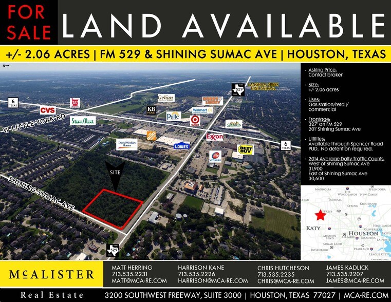 FM 529 & Shining Sumac Ave, Houston, TX for sale - Building Photo - Image 1 of 1