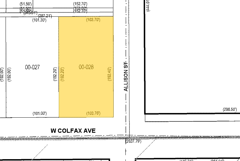 8001-8007 W Colfax Ave, Lakewood, CO for lease - Plat Map - Image 2 of 4