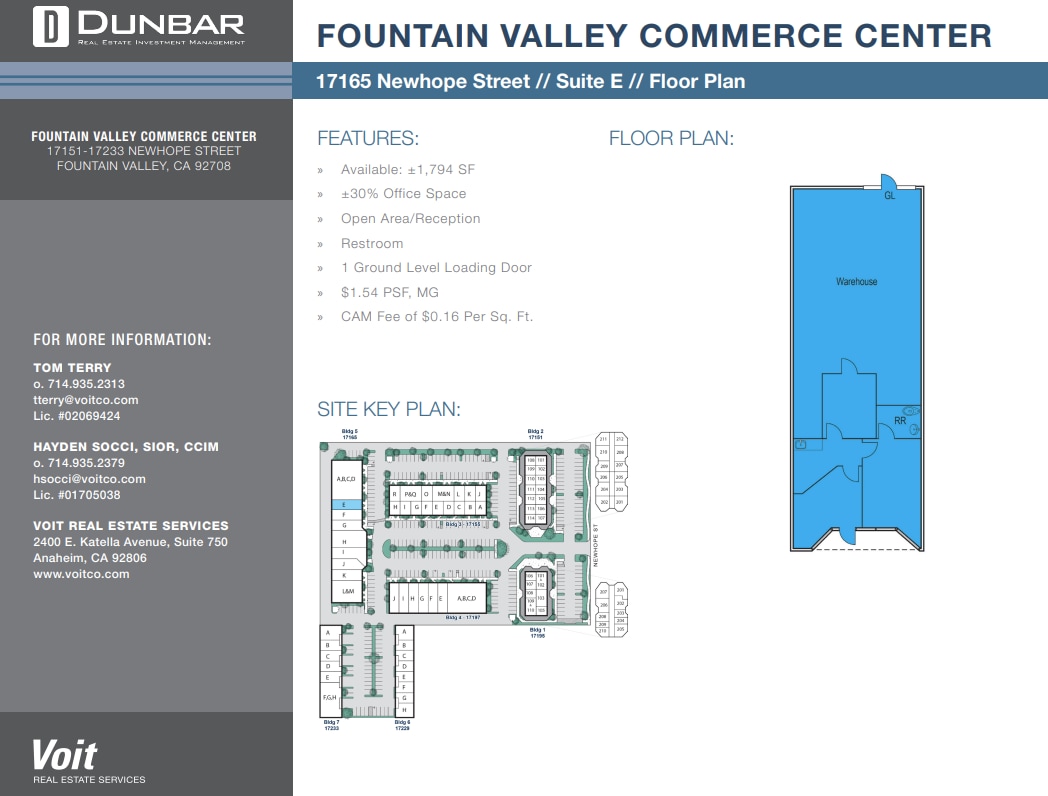 17151 Newhope St, Fountain Valley, CA for lease Floor Plan- Image 1 of 1