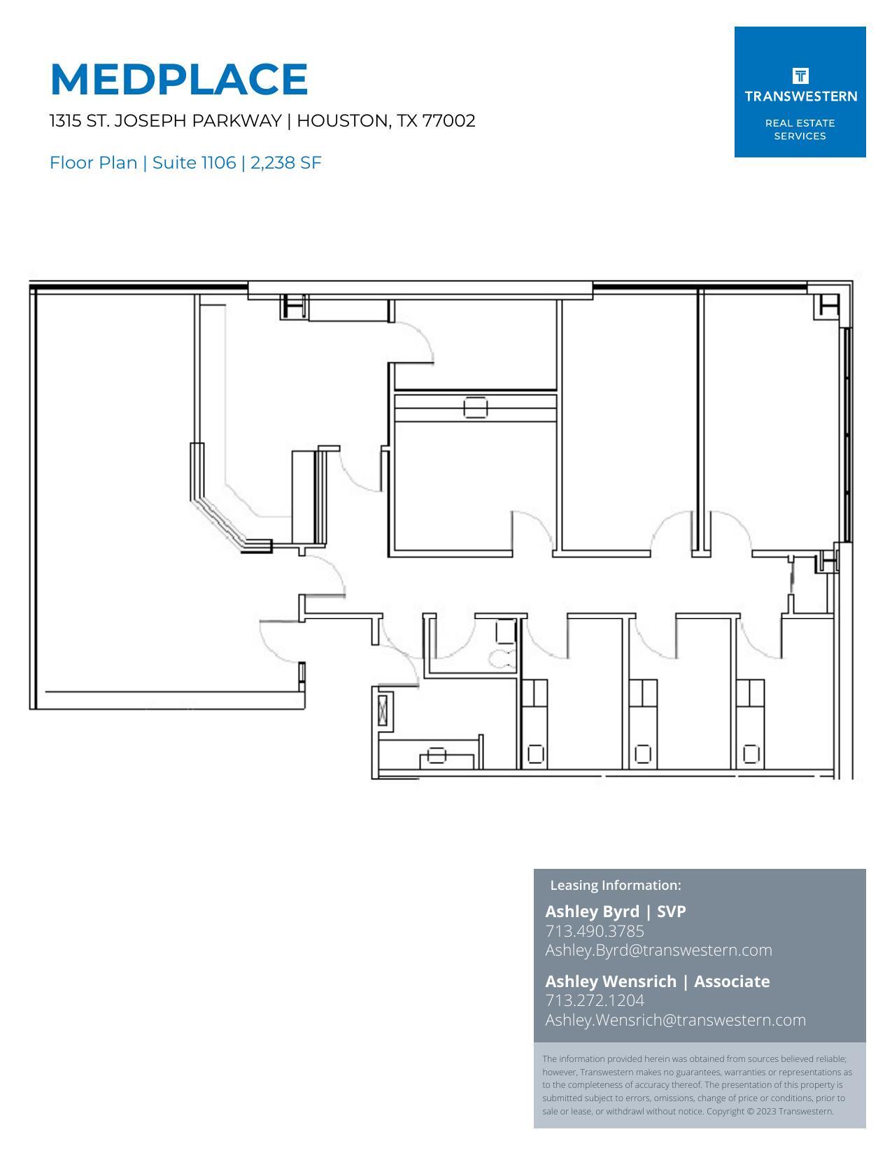 1315 St Joseph Pky, Houston, TX for lease Floor Plan- Image 1 of 2