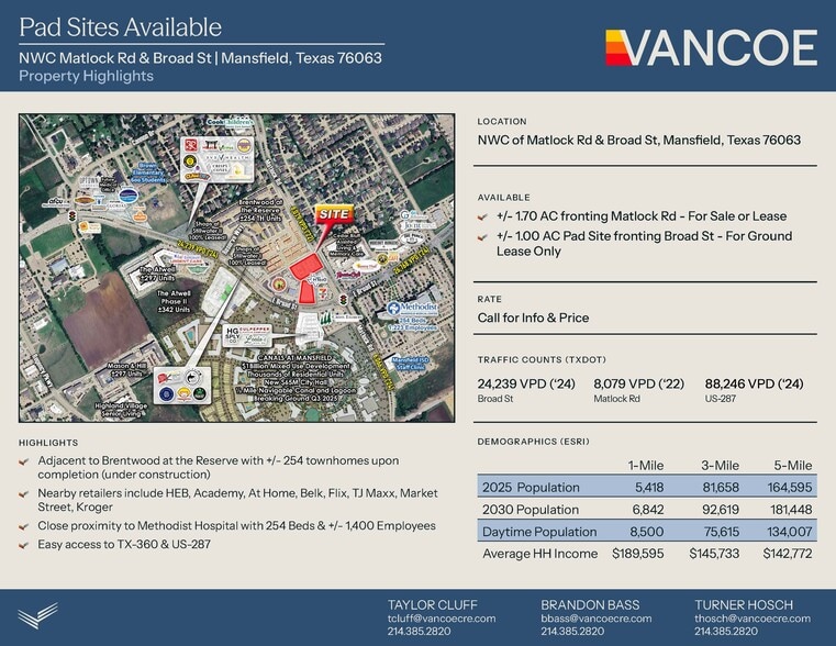 NWC of Matlock Rd & Broad St, Mansfield, TX for sale - Building Photo - Image 2 of 6