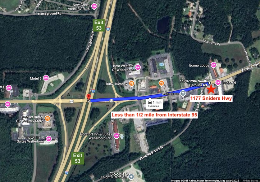 1177 Sniders Hwy, Walterboro, SC for lease - Aerial - Image 3 of 10