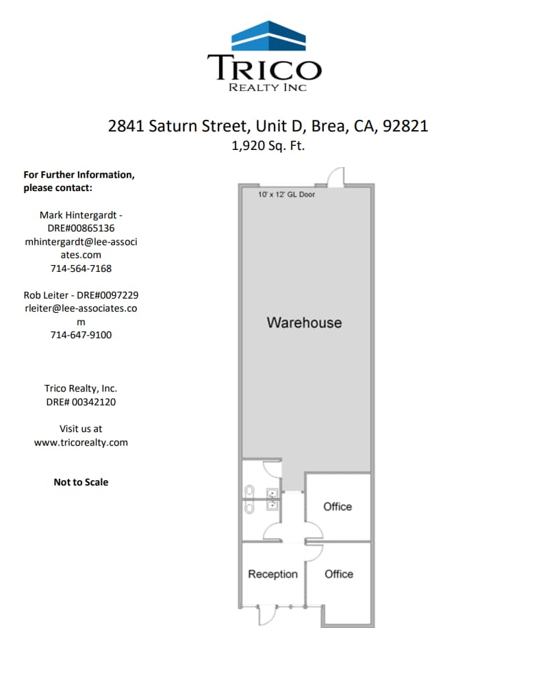2801 Saturn St, Brea, CA for lease Floor Plan- Image 1 of 1