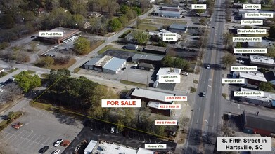 423-425 S 5th St, Hartsville, SC - aerial  map view - Image1