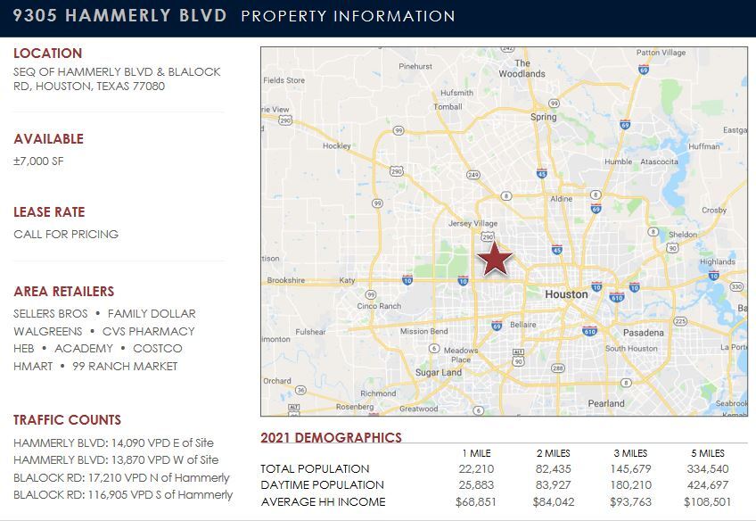 9305 Hammerly Blvd, Houston, TX for lease - Building Photo - Image 1 of 2