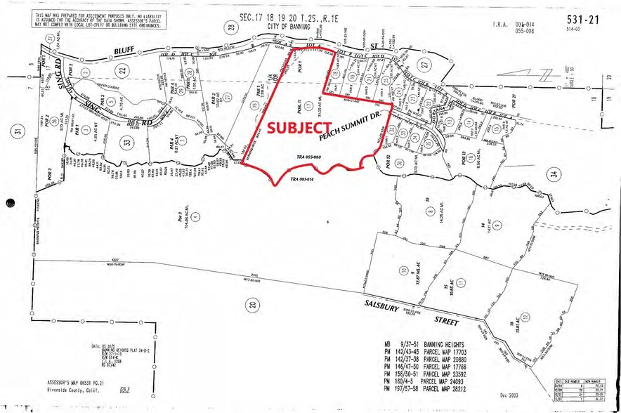 0 Bluff St, Banning, CA for sale - Plat Map - Image 3 of 3