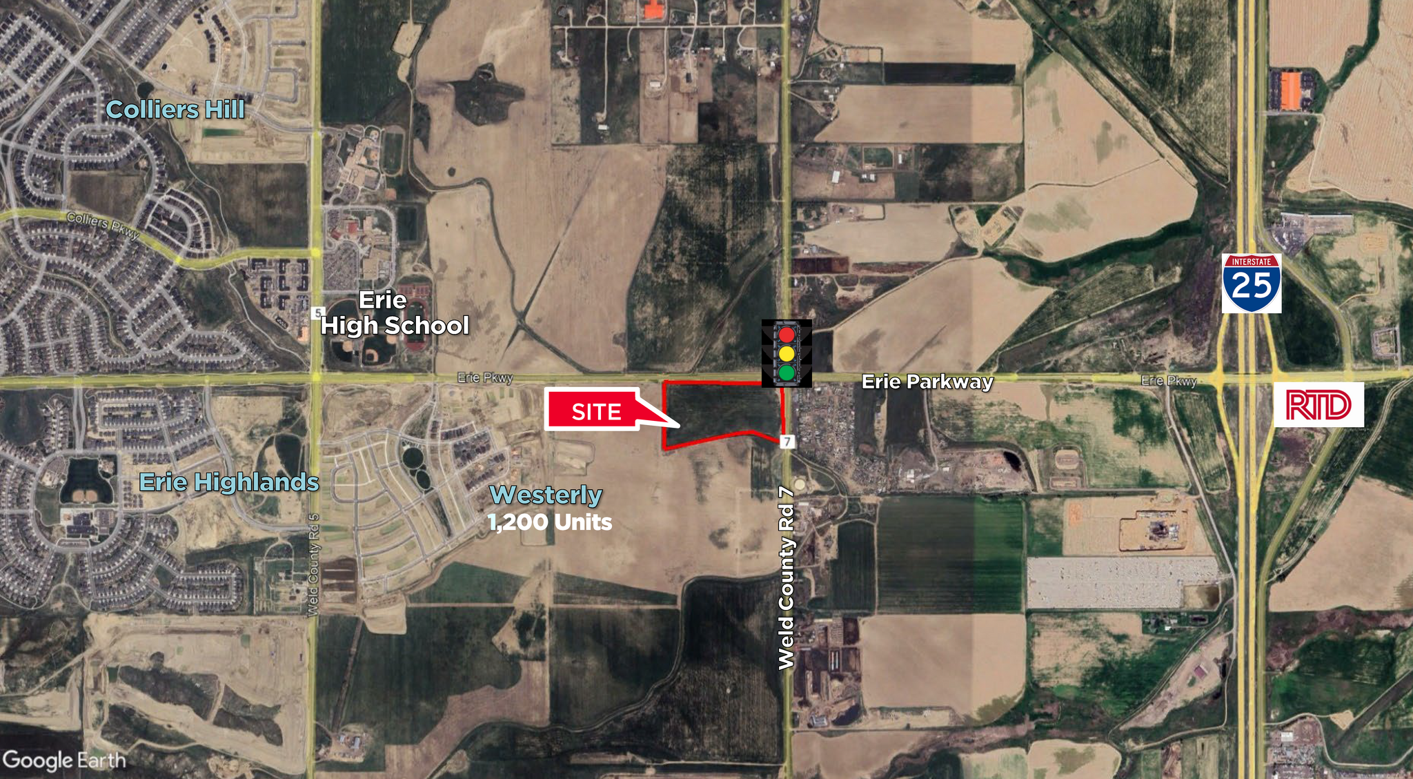 Erie Pkwy & WCR 7, Erie, CO for sale Aerial- Image 1 of 1