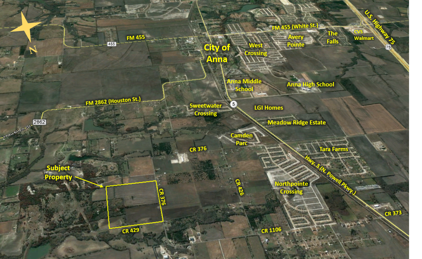 CR 429 and CR 376, Anna, TX for sale Aerial- Image 1 of 1