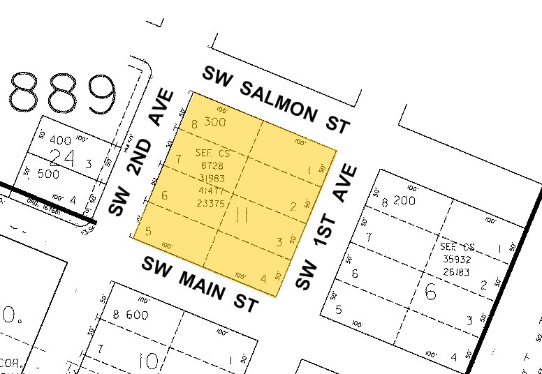 101 SW Main St, Portland, OR for lease - Plat Map - Image 2 of 10
