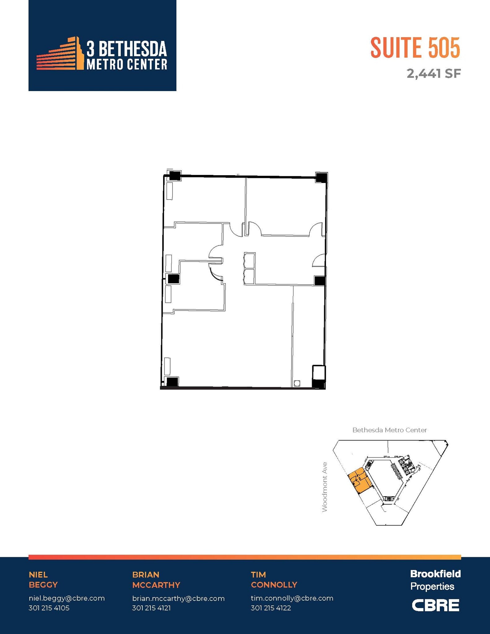 3 Bethesda Metro Center, Bethesda, MD for lease Floor Plan- Image 1 of 1