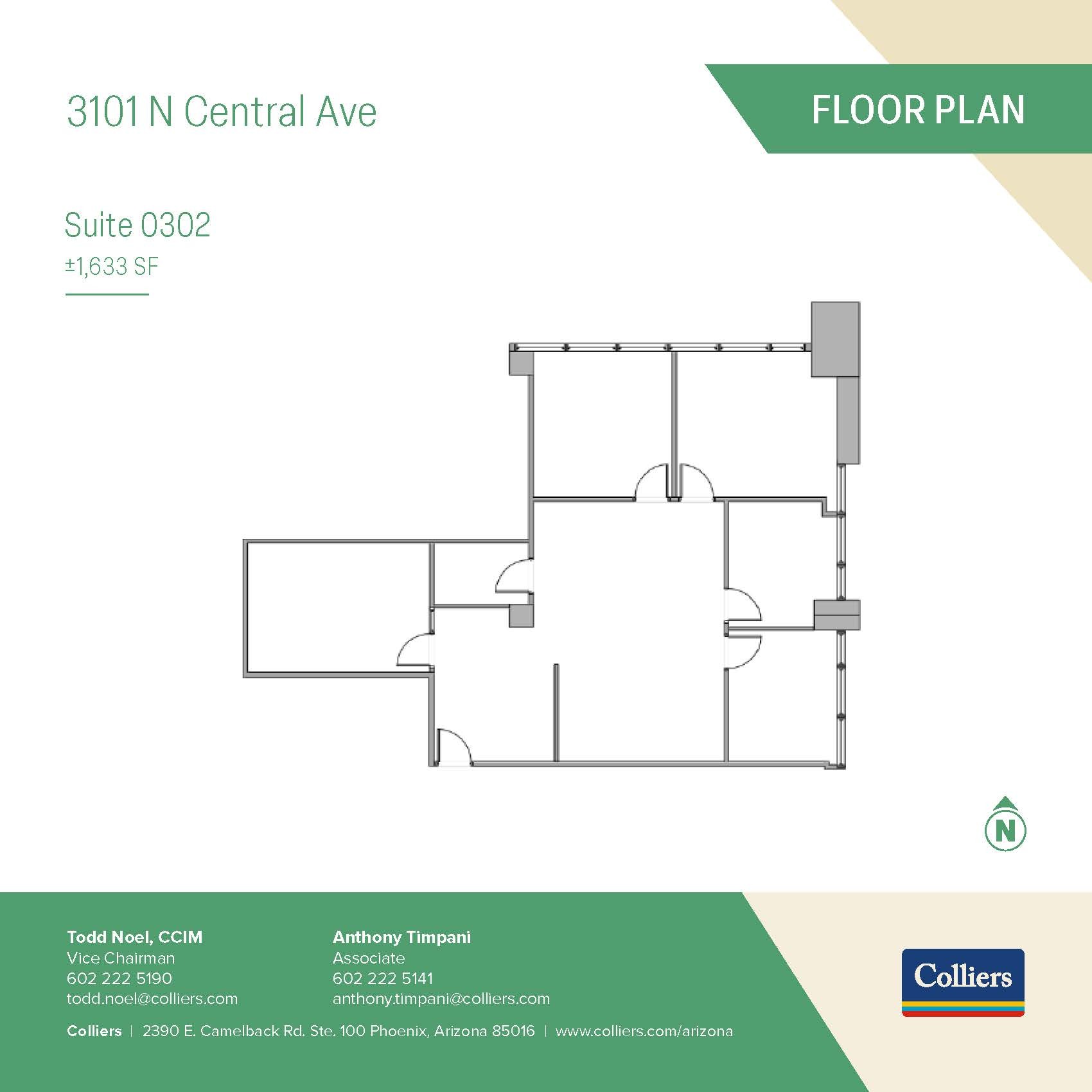 3101-3111 N Central Ave, Phoenix, AZ for lease Floor Plan- Image 1 of 6