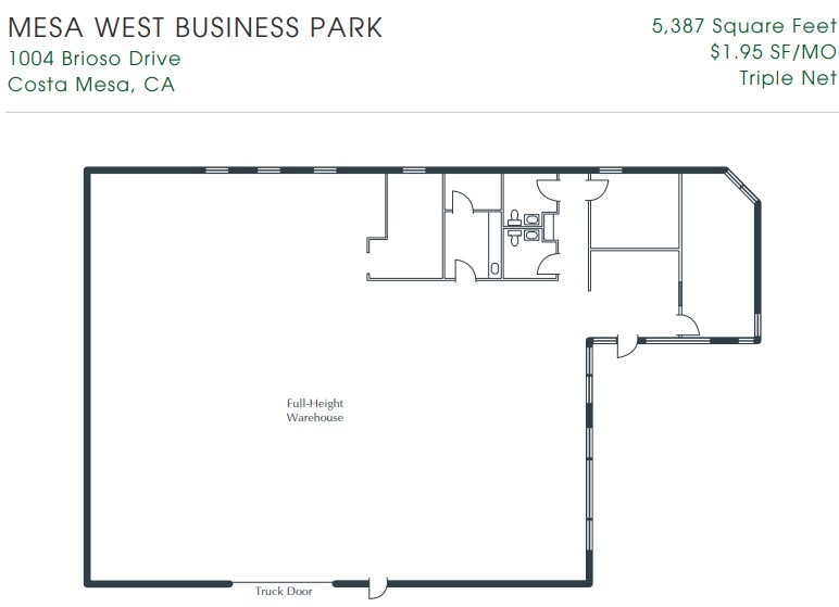 1004 Brioso Dr, Costa Mesa, CA for lease Floor Plan- Image 1 of 1