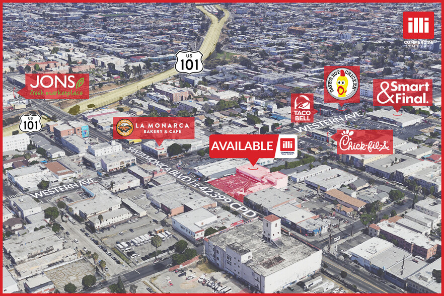 5520-5530 Santa Monica Blvd, Los Angeles, CA for lease - Aerial - Image 1 of 7