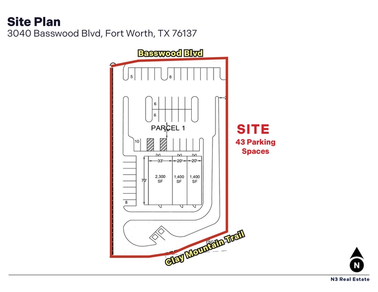 3040 Basswood Blvd, Fort Worth, TX for lease - Site Plan - Image 2 of 3