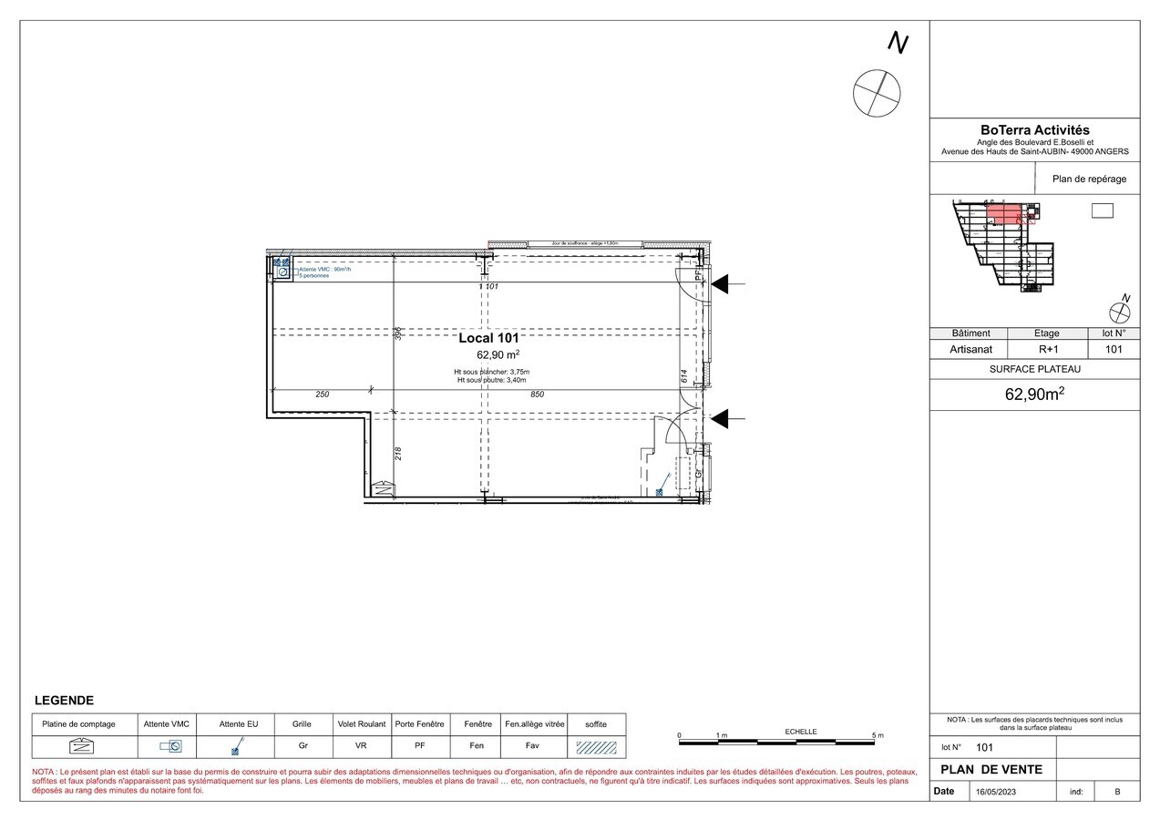 65 Rue Germaine Canonne, Angers, MEL 49100 - Unit 101 - - Floor Plan - Image 2 of 5