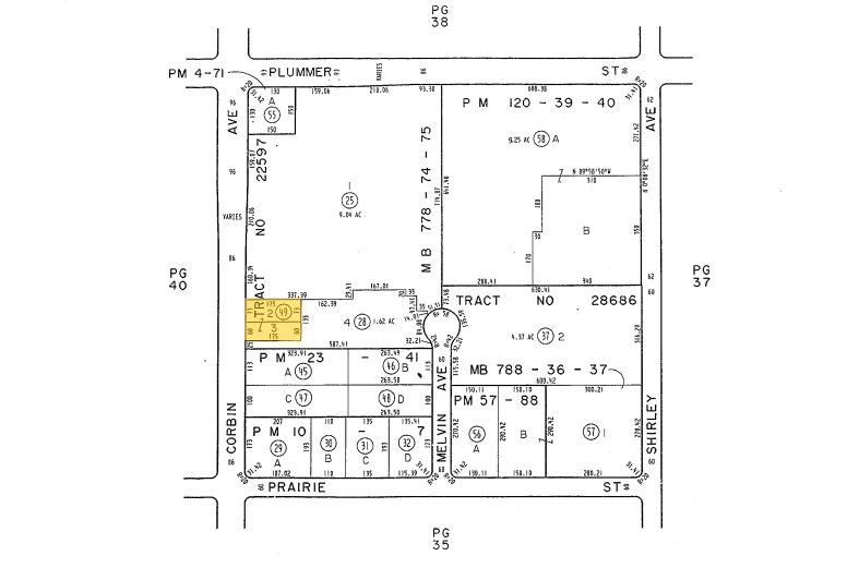 9346-9350 Corbin Ave, Northridge, CA for sale - Plat Map - Image 1 of 1