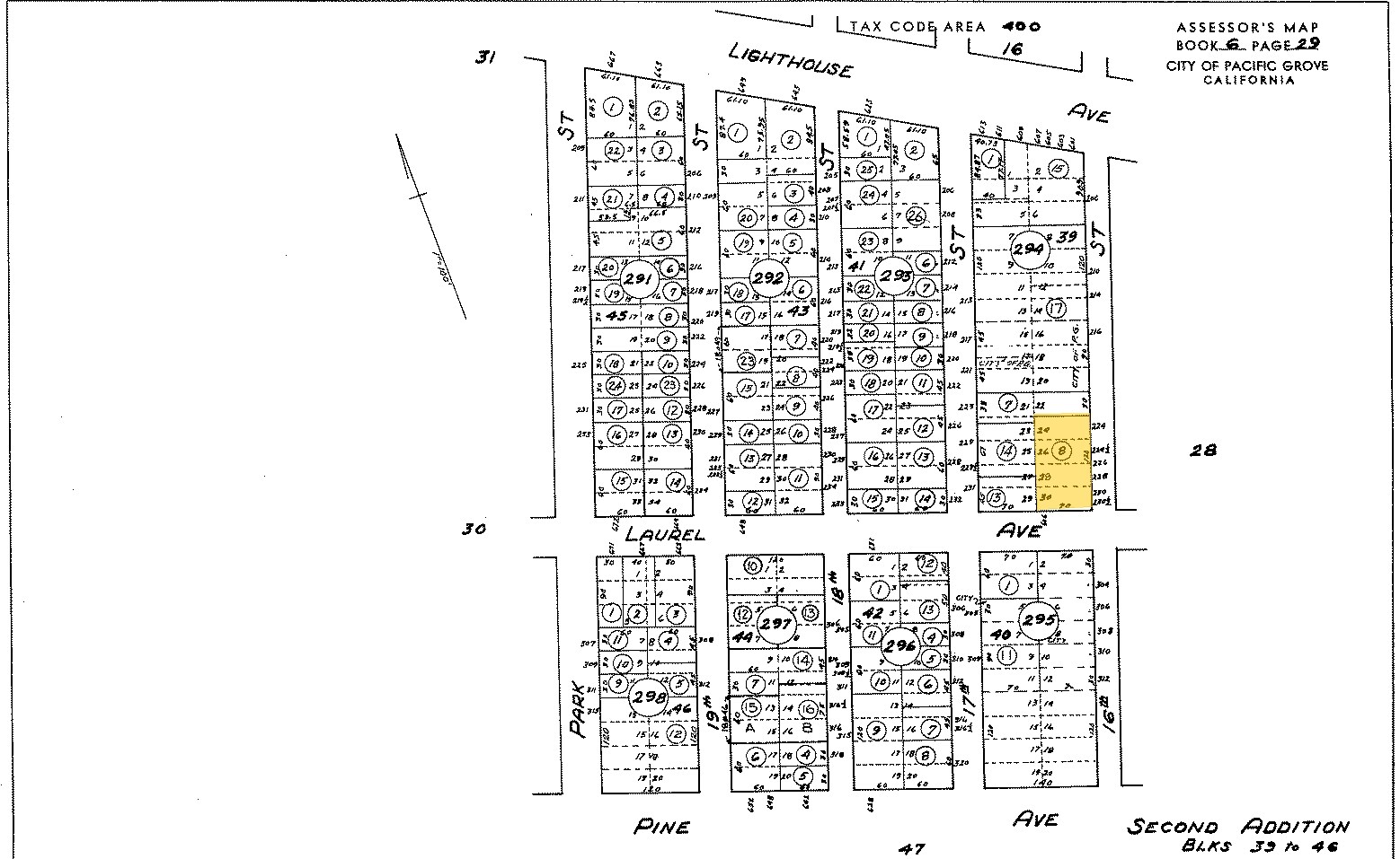 224 16th St, Pacific Grove, CA for sale Plat Map- Image 1 of 1