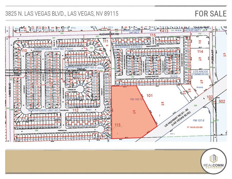 3825 Las Vegas Blvd N, Las Vegas, NV for sale - Plat Map - Image 3 of 12