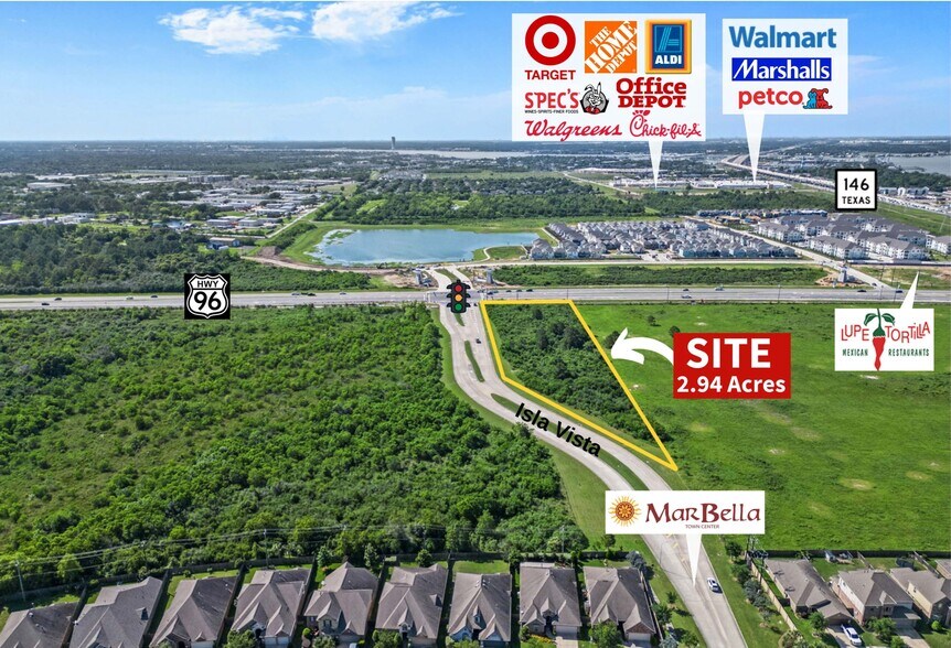 Hwy 96 & Isla Vista, League City, TX for sale - Aerial - Image 1 of 3