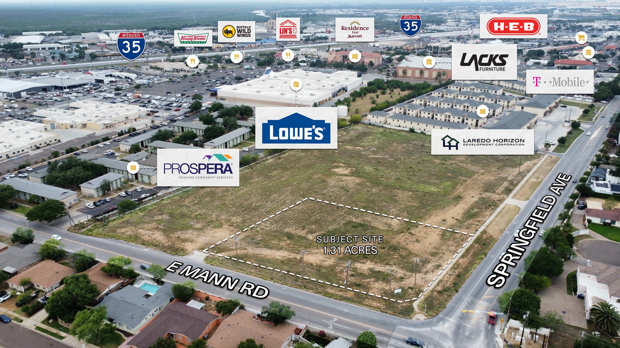 6702 Springfield Ave, Laredo, TX for sale Aerial- Image 1 of 6