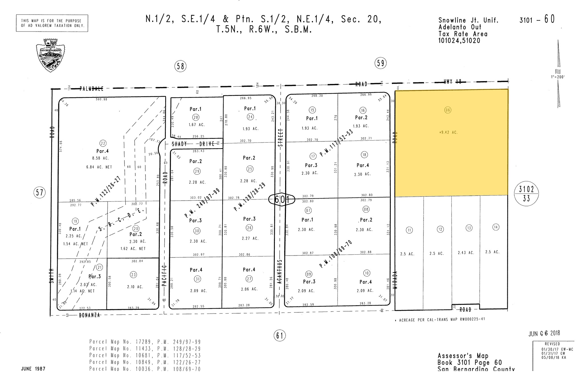 Palmdale And Wilson Ranch, Phelan, CA for sale Plat Map- Image 1 of 1