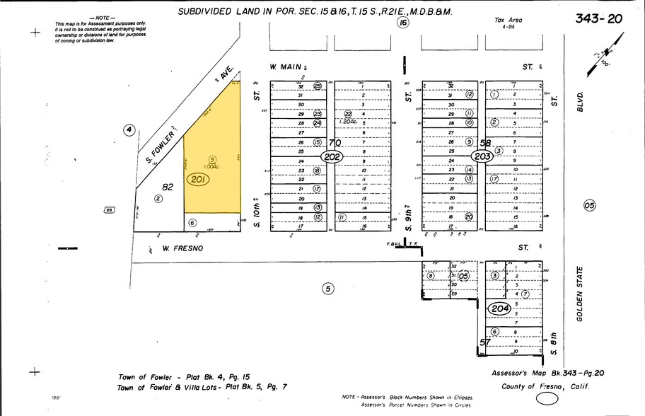 210 10th St, Fowler, CA for lease - Plat Map - Image 3 of 3