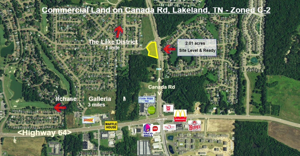 000 A Canada Rd, Lakeland, TN for sale - Aerial - Image 1 of 2