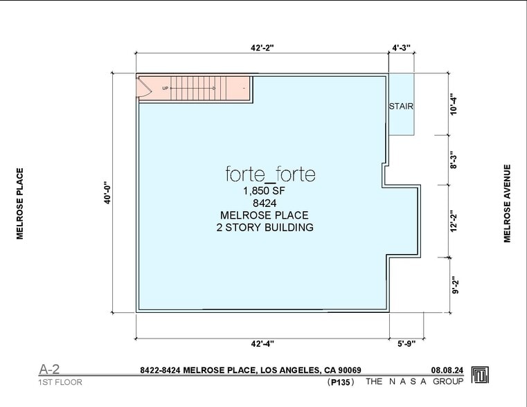 8422-8424 Melrose Pl, West Hollywood, CA for lease - Floor Plan - Image 2 of 8