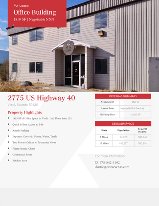 More details for 2775 US Highway 40 W, Verdi, NV - Office for Lease