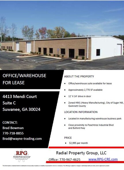 4413 Mendi Ct, Suwanee, GA for lease - Building Photo - Image 3 of 4