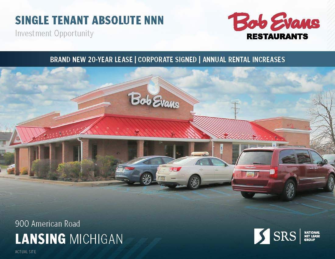 900 American Rd, Lansing, MI 48911 Bob Evans New 20yr Corp Abs NNN