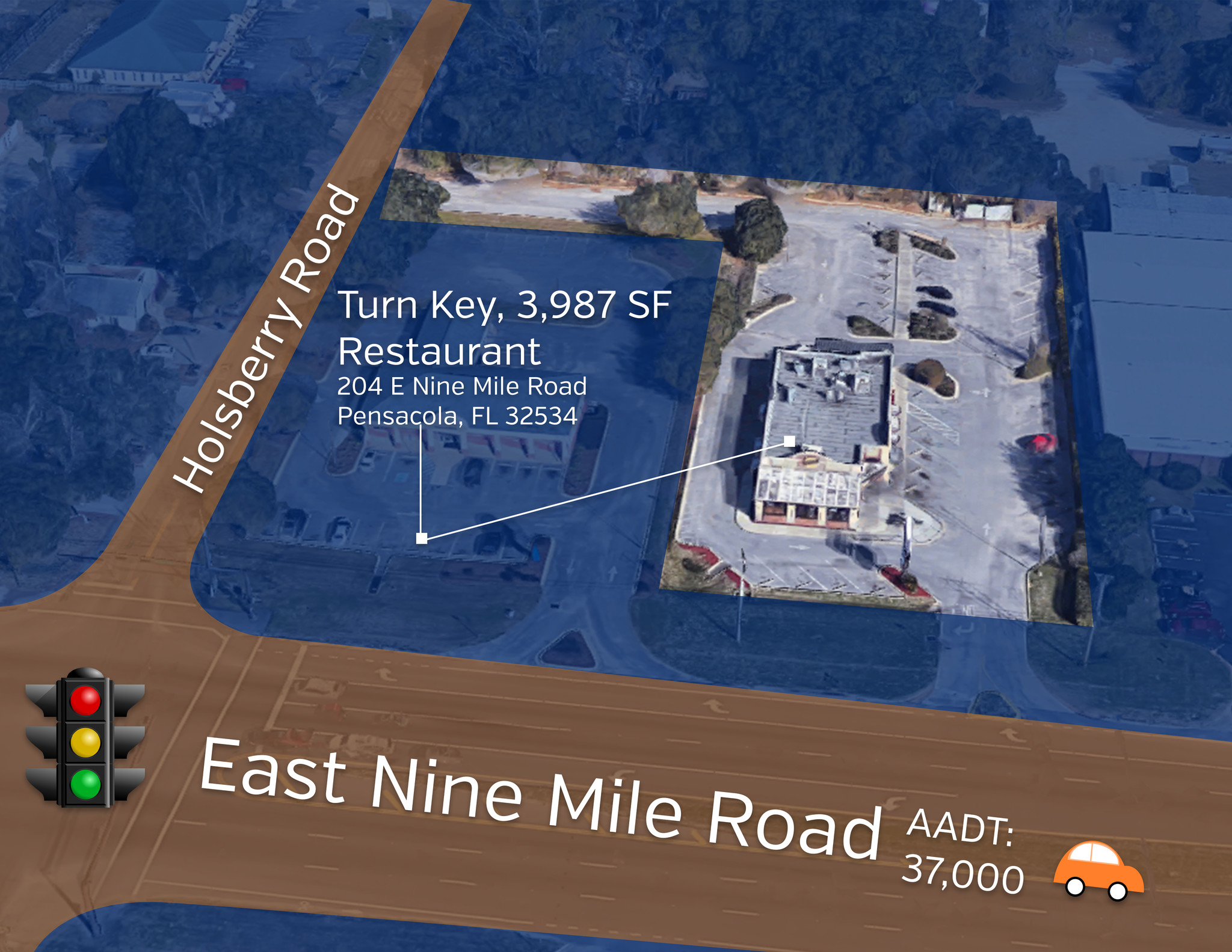 204 E Nine Mile Rd, Pensacola, FL for sale Aerial- Image 1 of 1