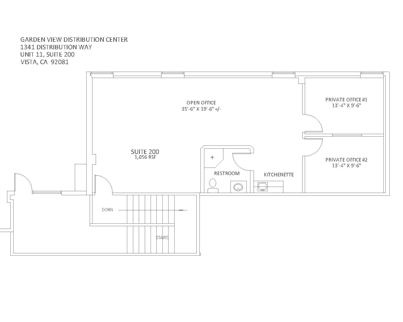 1341 Distribution Way, Vista, CA for lease Floor Plan- Image 1 of 1
