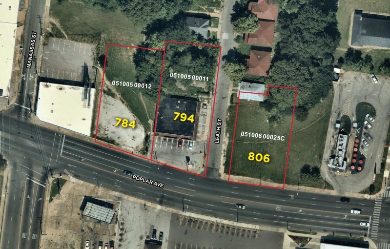 784 Poplar Ave, Memphis, TN for lease - Aerial - Image 2 of 2