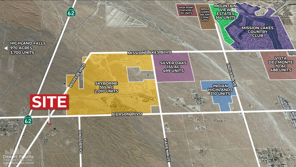 Worsley Rd, Desert Hot Springs, CA for sale - Aerial - Image 1 of 3