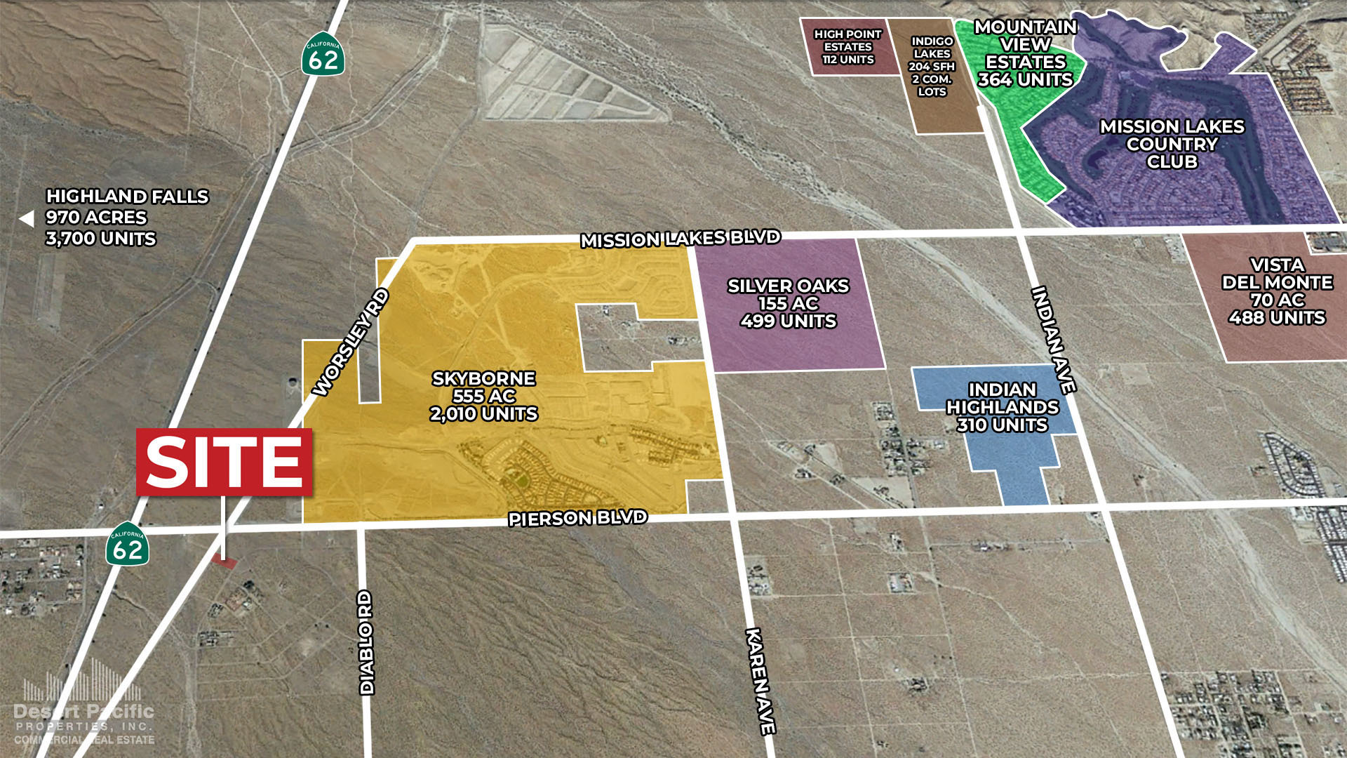 Worsley Rd, Desert Hot Springs, CA for sale Aerial- Image 1 of 4