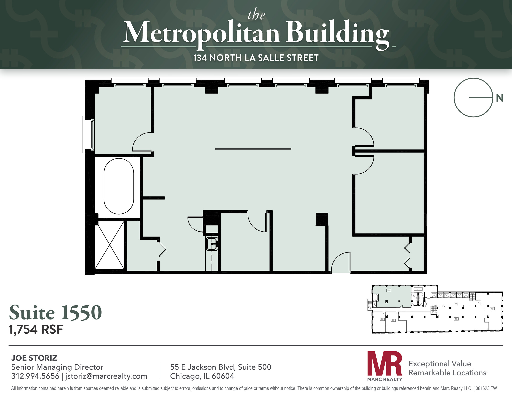 134 N LaSalle St, Chicago, IL for lease Floor Plan- Image 1 of 6