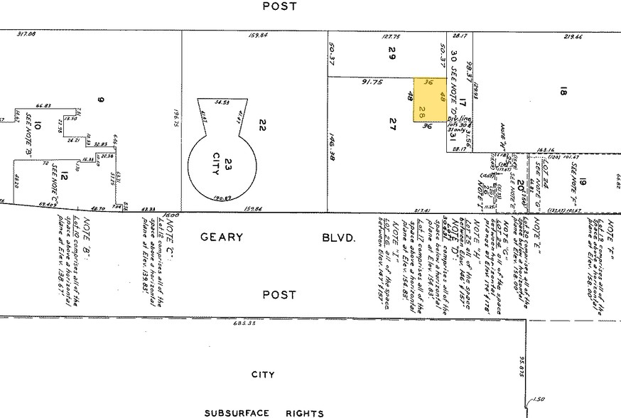 1600-1630 Geary Blvd, San Francisco, CA for lease - Plat Map - Image 2 of 9