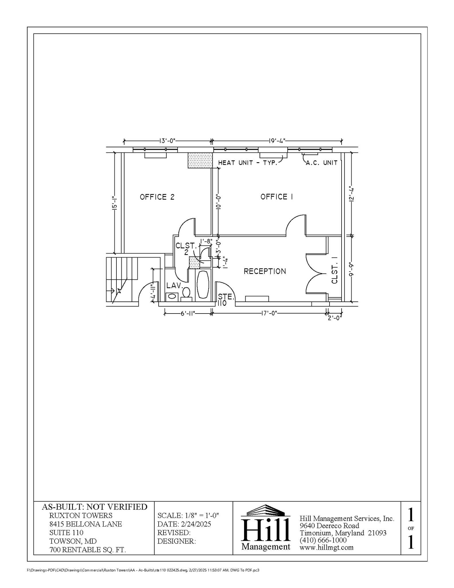 8415 Bellona Ln, Towson, MD for lease Floor Plan- Image 1 of 1