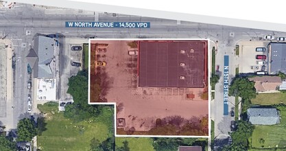 1515 W North Ave, Milwaukee, WI - aerial  map view