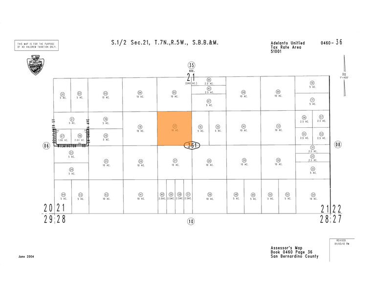 Bryman Rd, Adelanto, CA for sale - Plat Map - Image 1 of 1