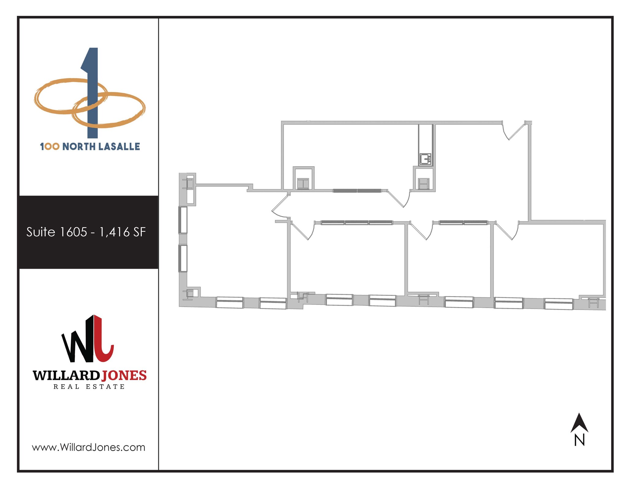 100 N LaSalle St, Chicago, IL for lease Floor Plan- Image 1 of 1