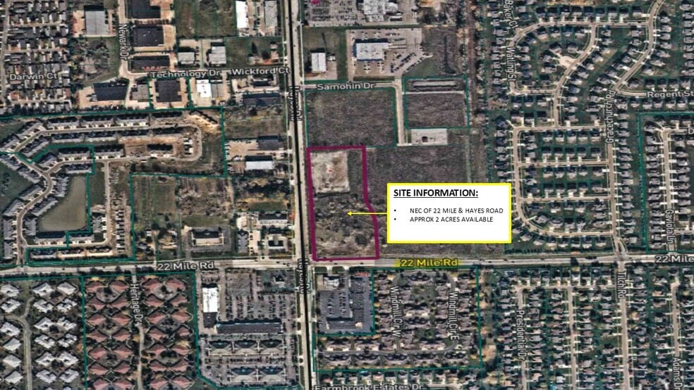 Hayes & 22 Mile Rd, Macomb Township, MI for sale - Aerial - Image 1 of 2