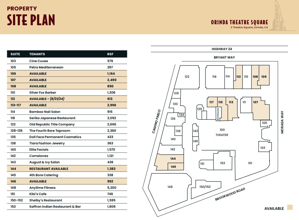 2 Theatre Sq, Orinda, CA for lease Site Plan- Image 1 of 1